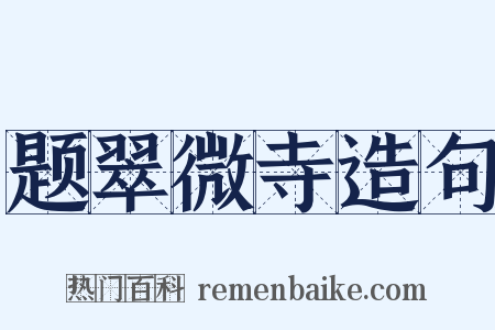 题翠微寺造句是什么意思的图片